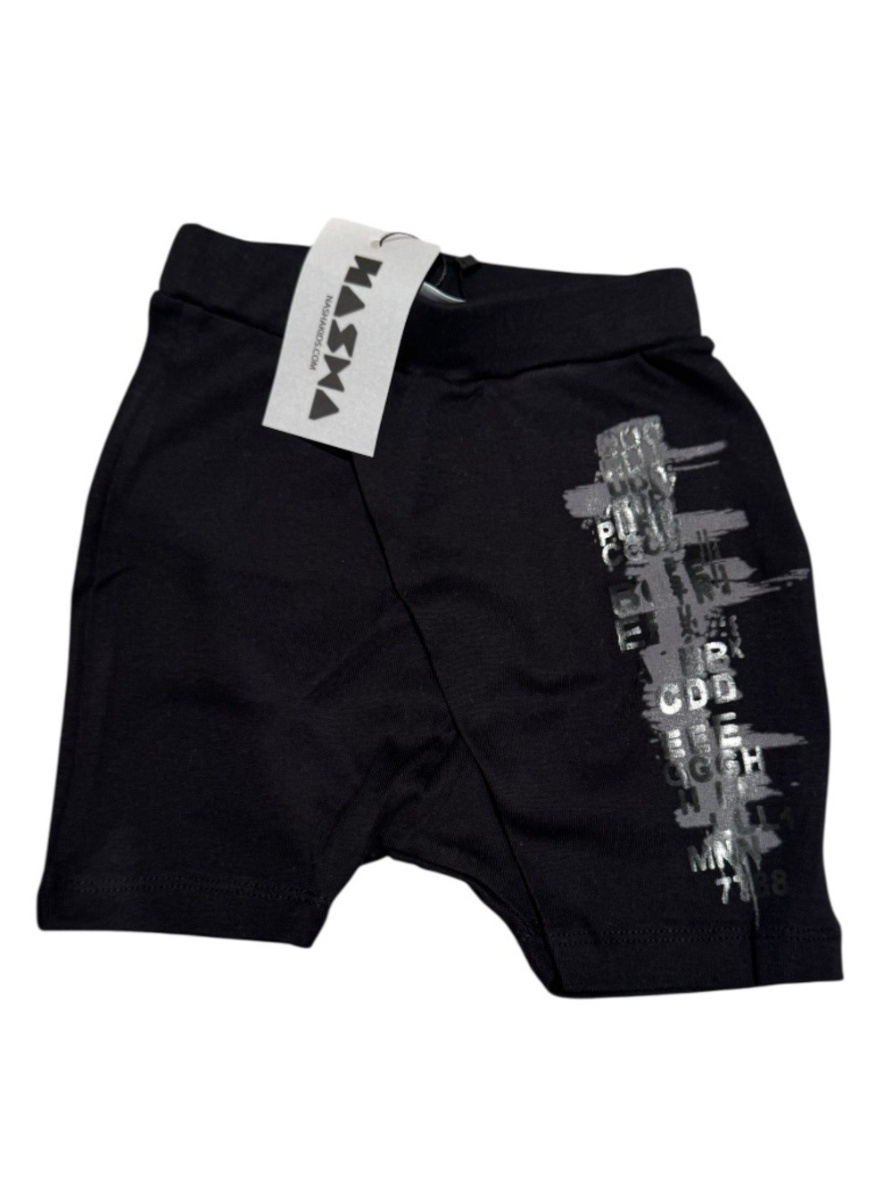 NASHA black graphic print drop-crotch shorts - size 2-3